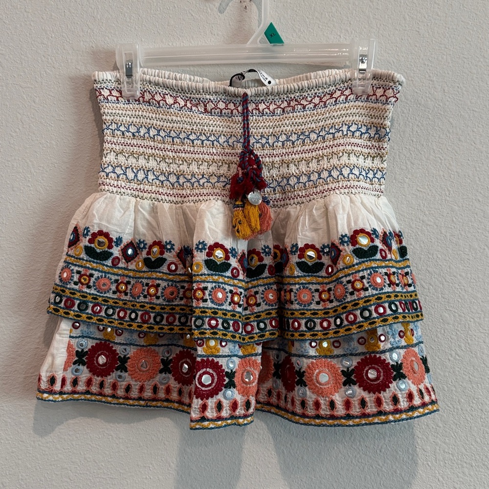 Zara Multicolor Embroidered Sleeveless Shirt